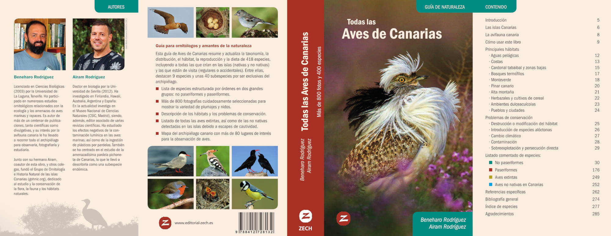 cubierta entera con solapas, contenidos y textos de autor